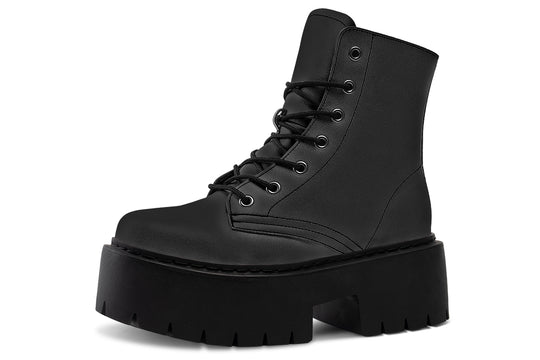 Pitch Black Platform Boots