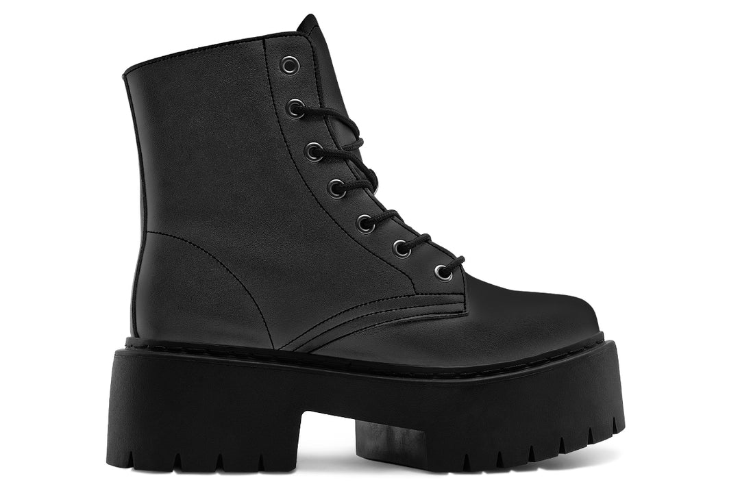 Pitch Black Platform Boots