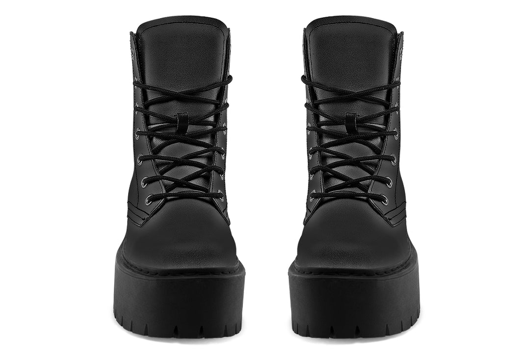 Pitch Black Platform Boots