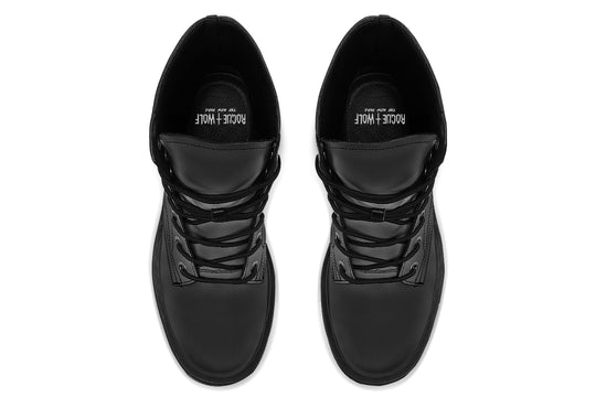 Pitch Black Platform Boots
