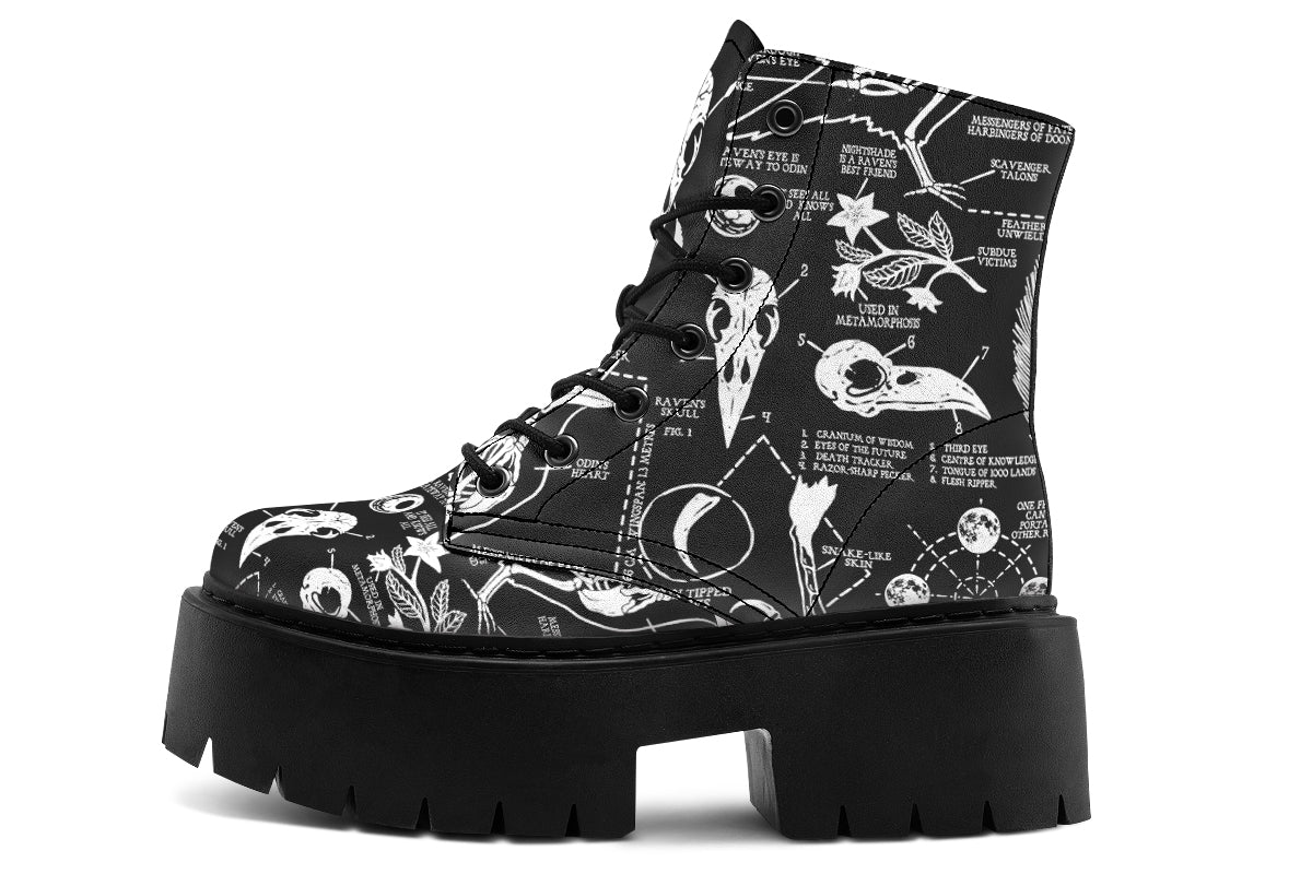 Raven Study Platform Boots – Rogue + Wolf Vegan PU Gothic Witchy Boots
