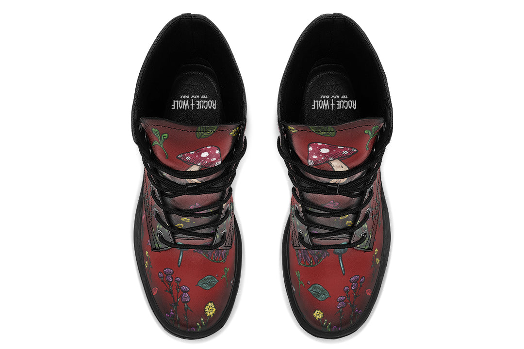 Red Herbology Platform Boots