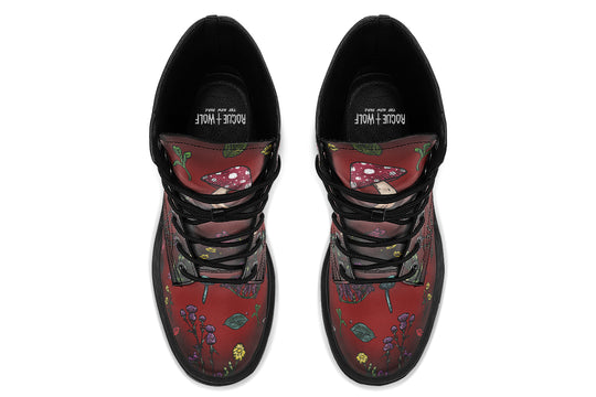 Red Herbology Platform Boots