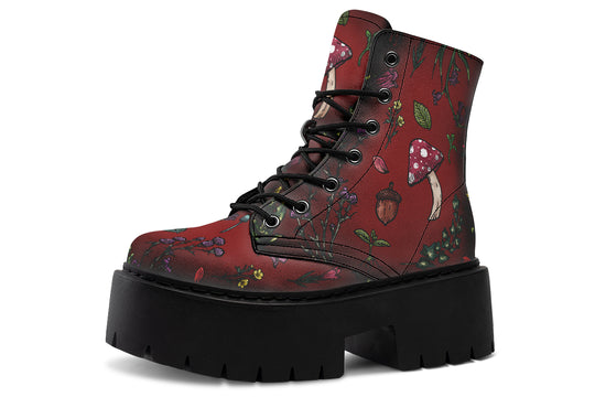 Red Herbology Platform Boots