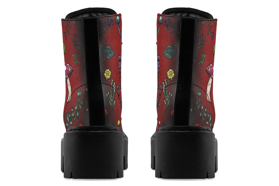 Red Herbology Platform Boots