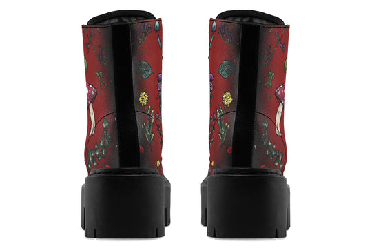Red Herbology Platform Boots