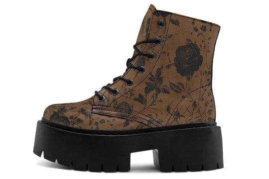 Sepia Rose Romance Platform Boots
