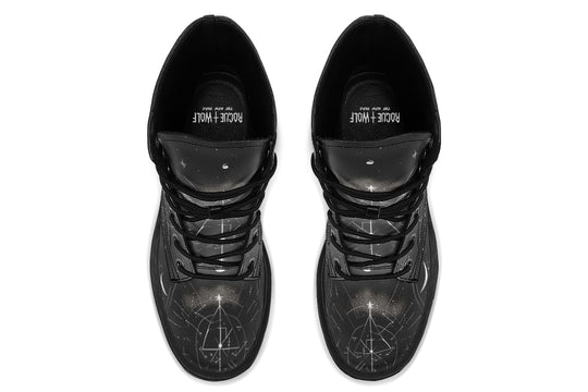 Starlit Wolf Platform Boots