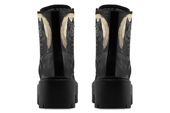 Starlit Wolf Platform Boots