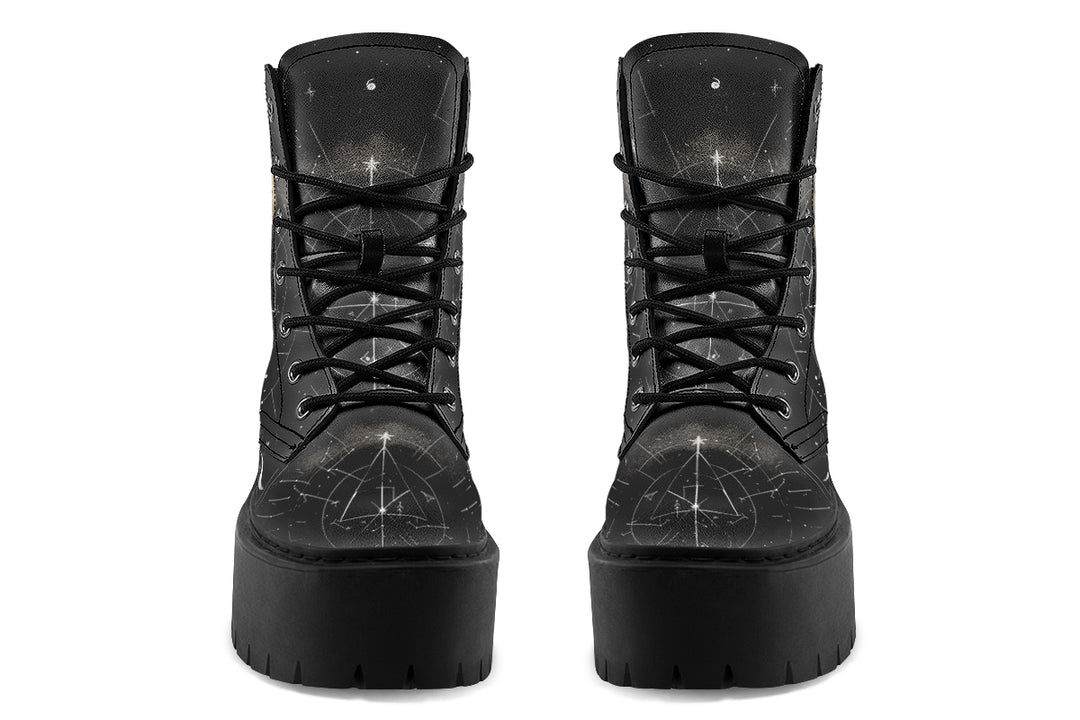 Starlit Wolf Platform Boots