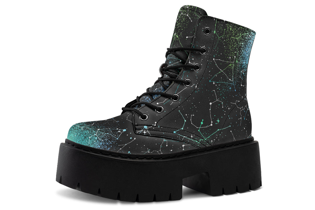 Teal Aurora Platform Boots