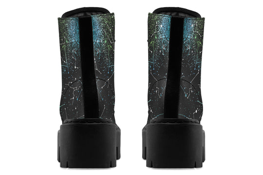 Teal Aurora Platform Boots