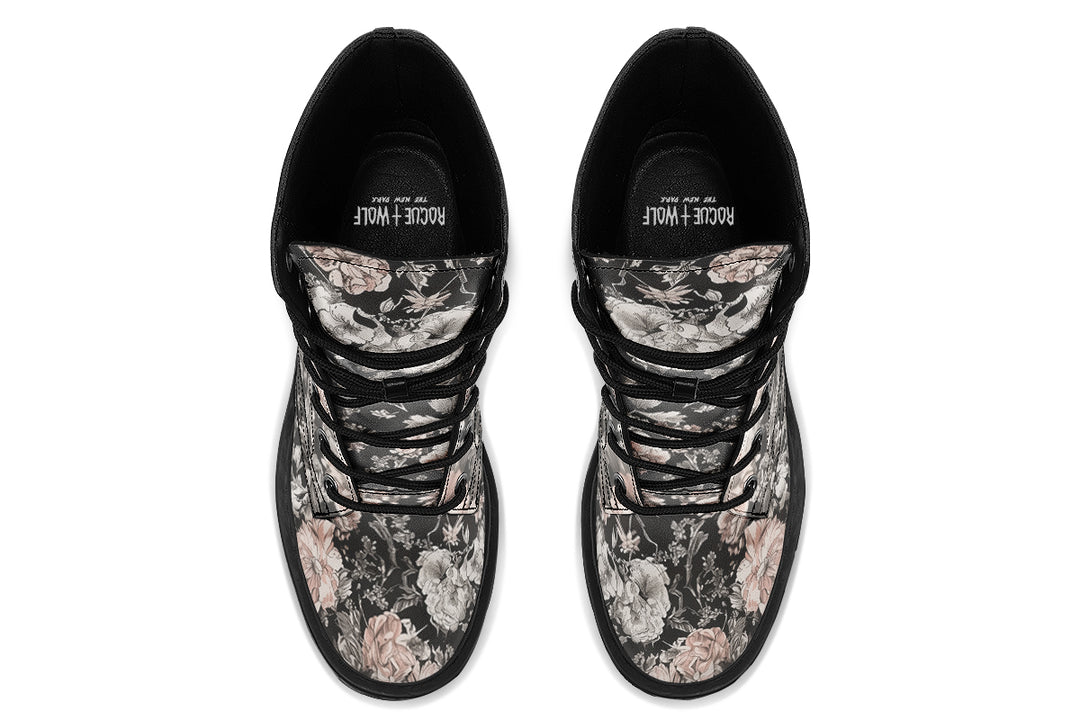 Vintage Peonies Platform Boots