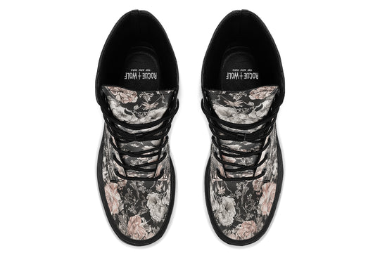 Vintage Peonies Platform Boots