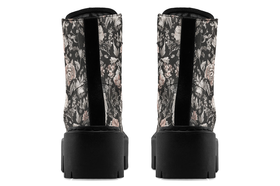 Vintage Peonies Platform Boots