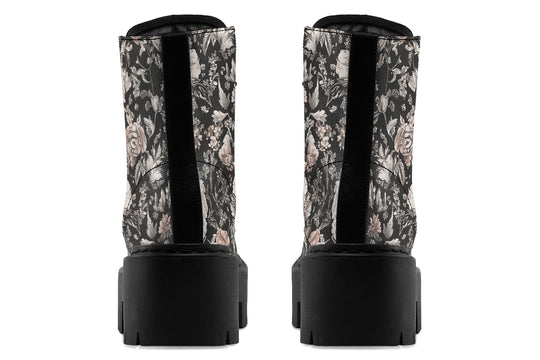 Vintage Peonies Platform Boots