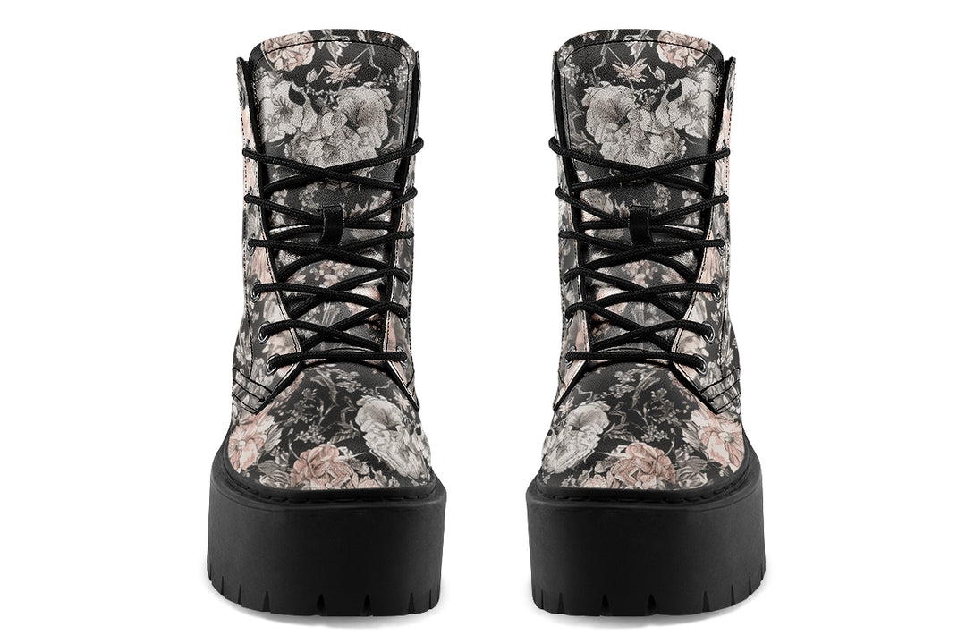 Vintage Peonies Platform Boots