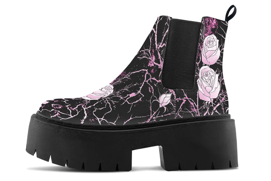Amethyst Kintsugi Rose Platform Chelsea Boots