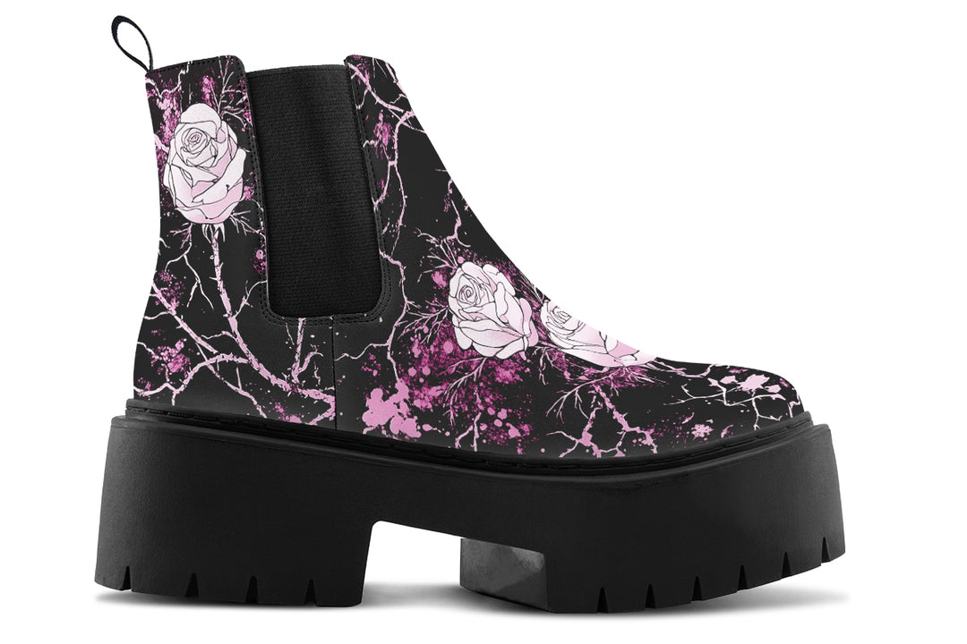 Amethyst Kintsugi Rose Platform Chelsea Boots