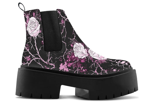 Amethyst Kintsugi Rose Platform Chelsea Boots