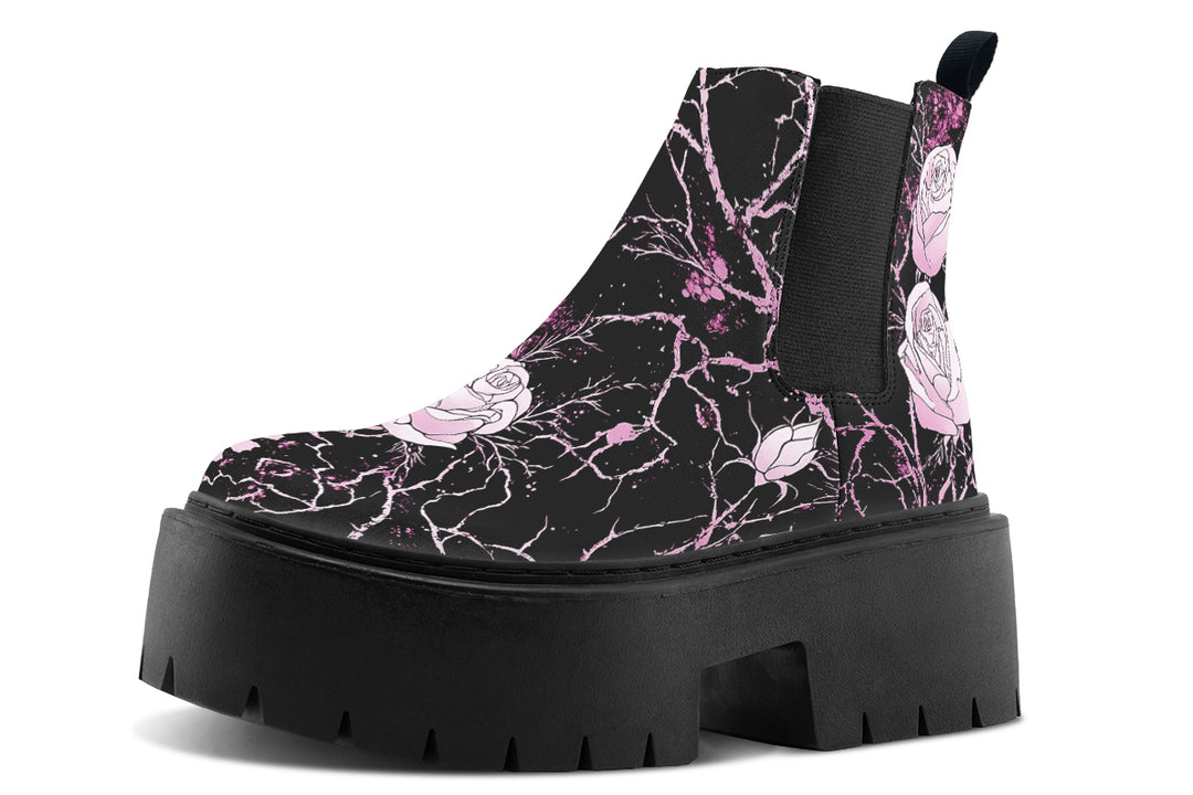 Amethyst Kintsugi Rose Platform Chelsea Boots
