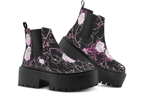 Amethyst Kintsugi Rose Platform Chelsea Boots