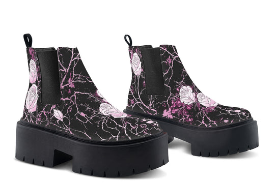 Amethyst Kintsugi Rose Platform Chelsea Boots