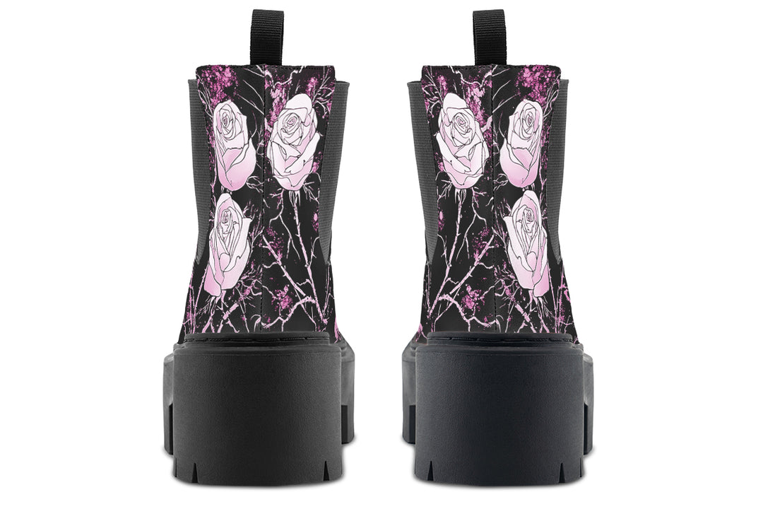 Amethyst Kintsugi Rose Platform Chelsea Boots