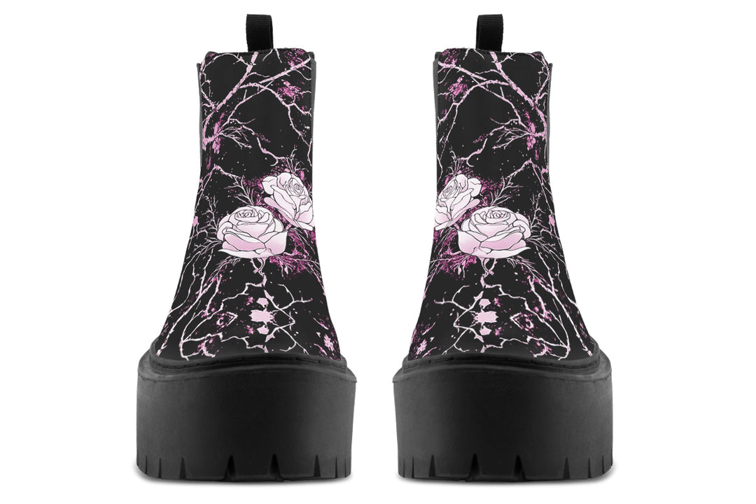 Amethyst Kintsugi Rose Platform Chelsea Boots
