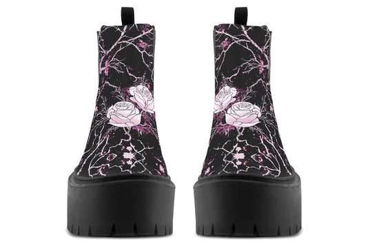 Amethyst Kintsugi Rose Platform Chelsea Boots