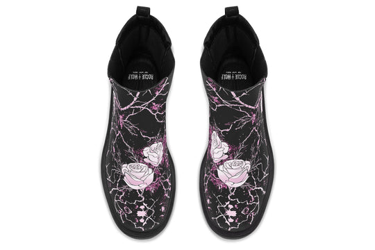 Amethyst Kintsugi Rose Platform Chelsea Boots