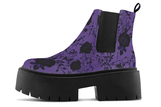 Amethyst Rose Romance Platform Chelsea Boots
