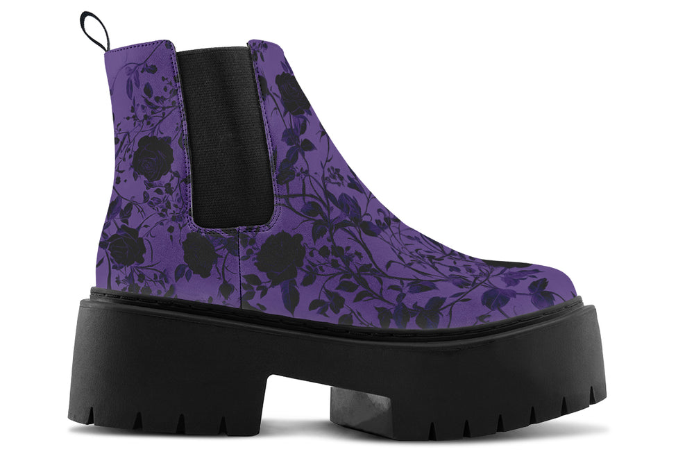 Amethyst Rose Romance Platform Chelsea Boots