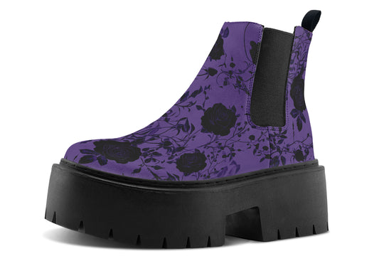 Amethyst Rose Romance Platform Chelsea Boots