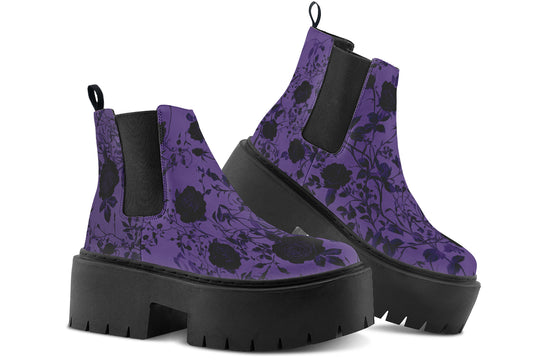 Amethyst Rose Romance Platform Chelsea Boots