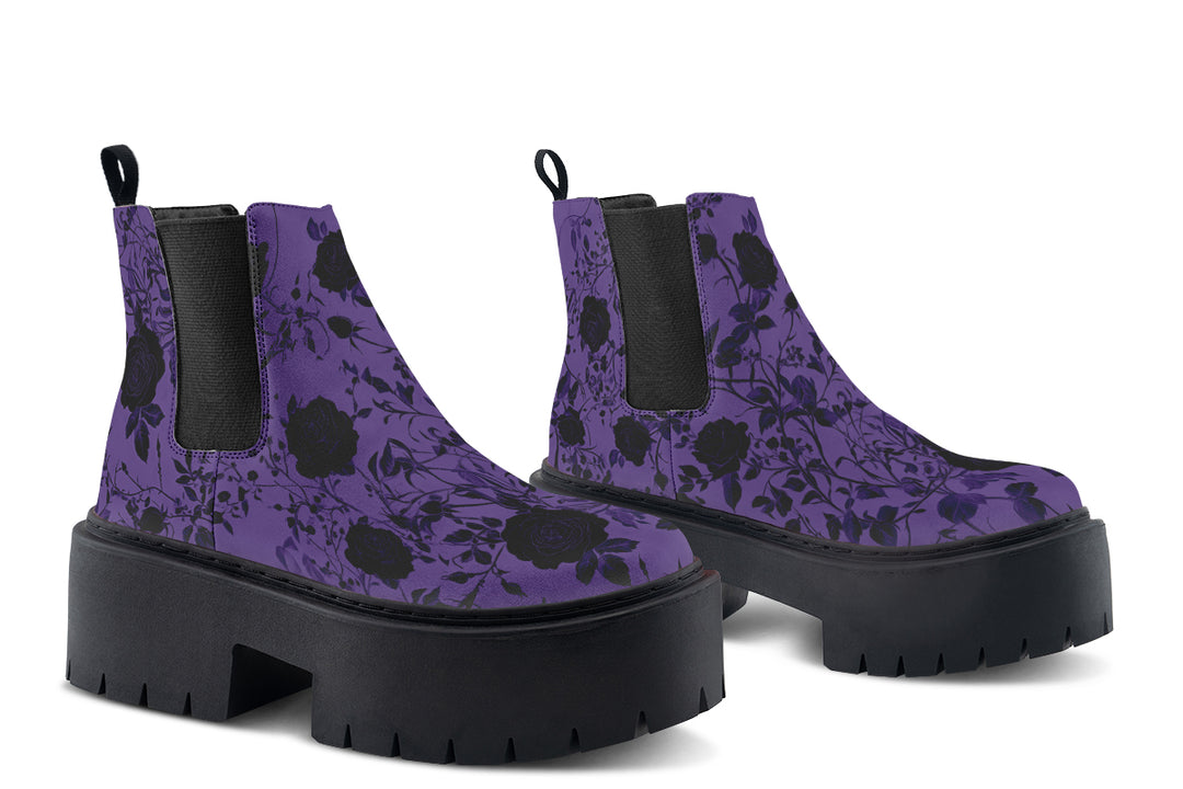 Amethyst Rose Romance Platform Chelsea Boots