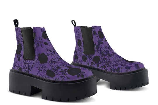 Amethyst Rose Romance Platform Chelsea Boots