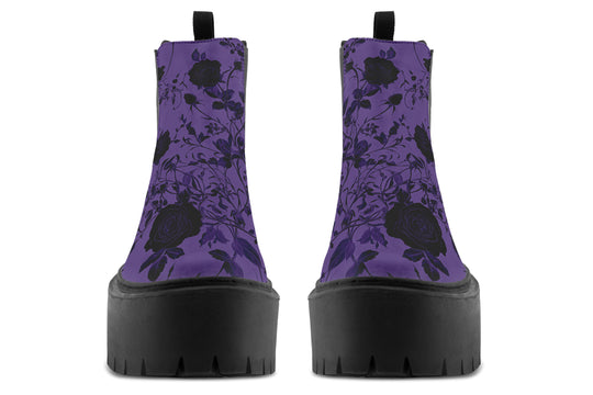 Amethyst Rose Romance Platform Chelsea Boots