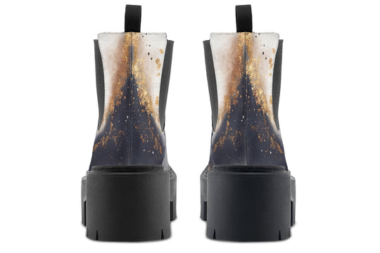 Ash And Gold Platform Chelsea Boots
