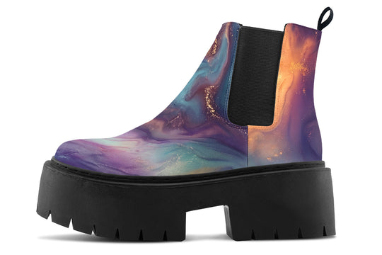 Aurora Pearl Platform Chelsea Boots