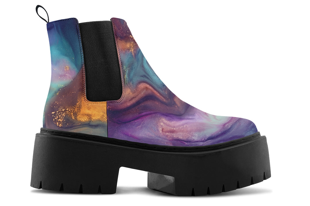 Aurora Pearl Platform Chelsea Boots