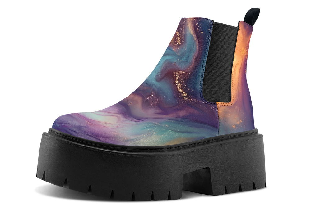 Aurora Pearl Platform Chelsea Boots