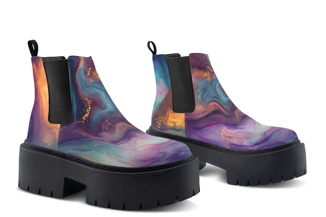 Aurora Pearl Platform Chelsea Boots