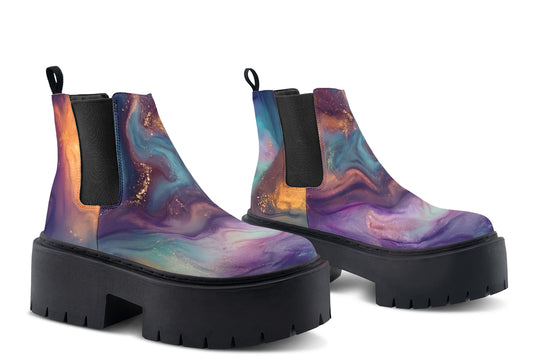 Aurora Pearl Platform Chelsea Boots