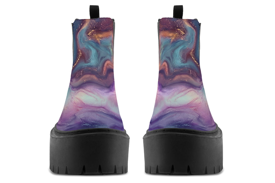 Aurora Pearl Platform Chelsea Boots