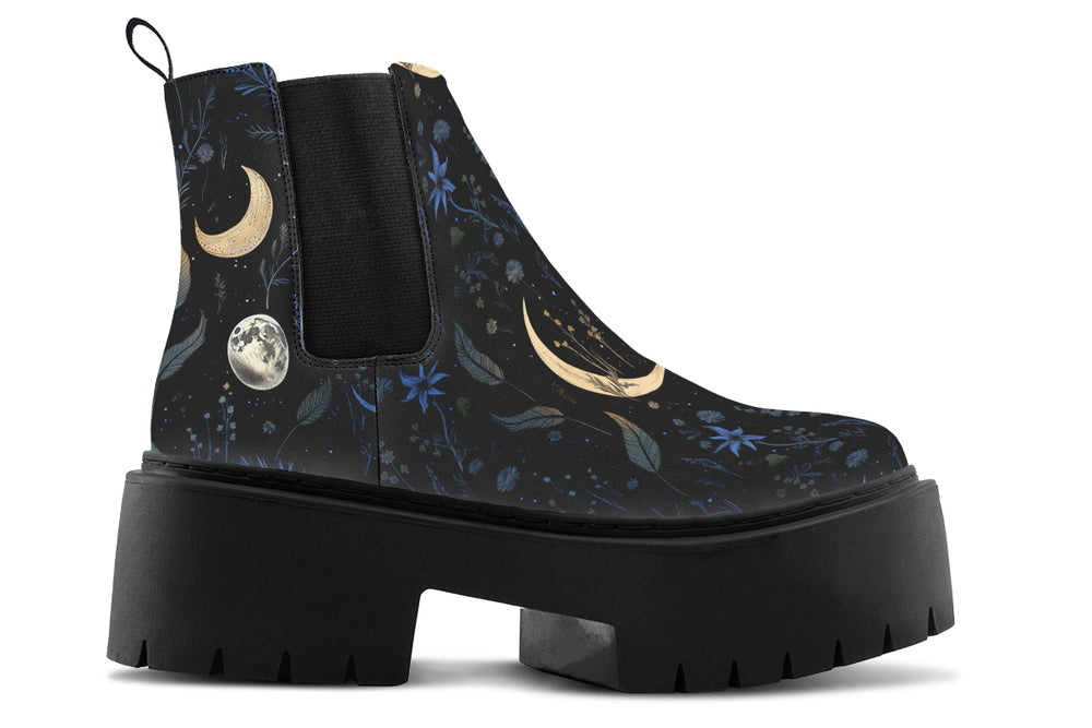 Azure Moonlit Botanica Platform Chelsea Boots