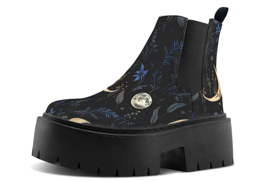 Azure Moonlit Botanica Platform Chelsea Boots