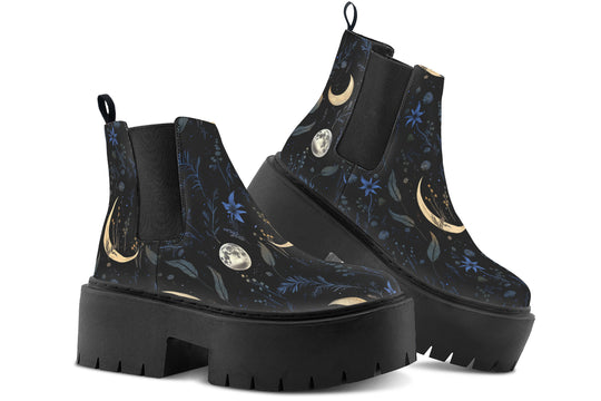Azure Moonlit Botanica Platform Chelsea Boots
