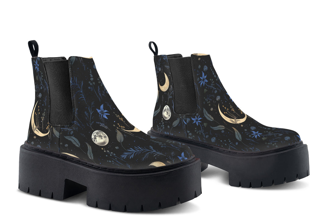 Azure Moonlit Botanica Platform Chelsea Boots