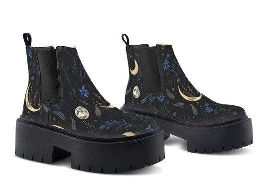 Azure Moonlit Botanica Platform Chelsea Boots